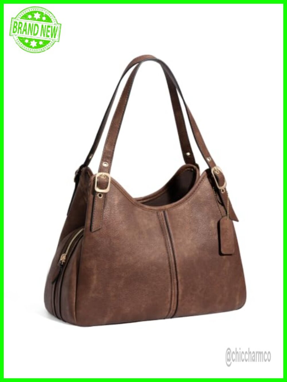 Soft PU Leather Hobo Shoulder Bag Slouchy Vintage Purse Adjustable Strap
